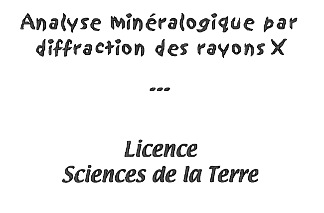 Couverture — Analyse minéralogique par diffraction des rayons X