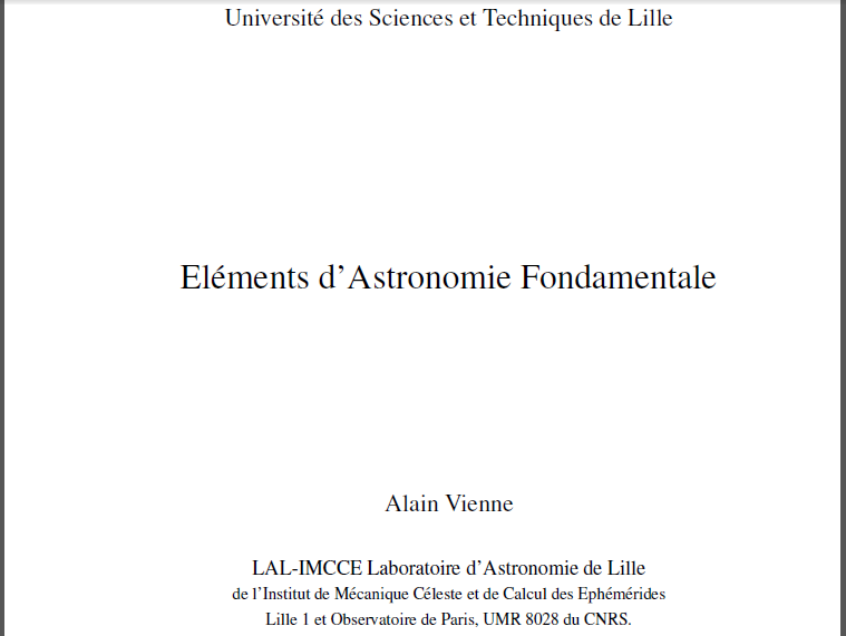 Eléments d'Astronomie fondamentale