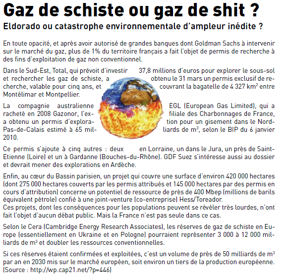 Gaz de schiste ou gaz de shit ?