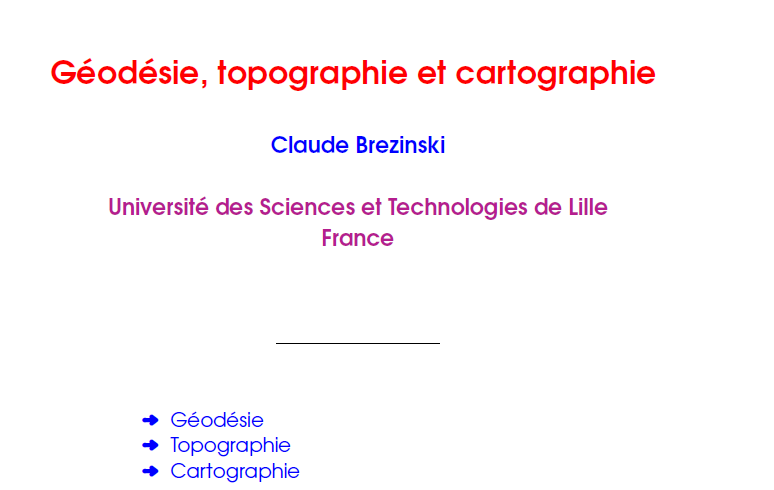 Géodésie, topographie et cartographie