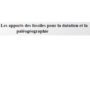 Les apports des fossiles pour la datation et la paléogéographie
