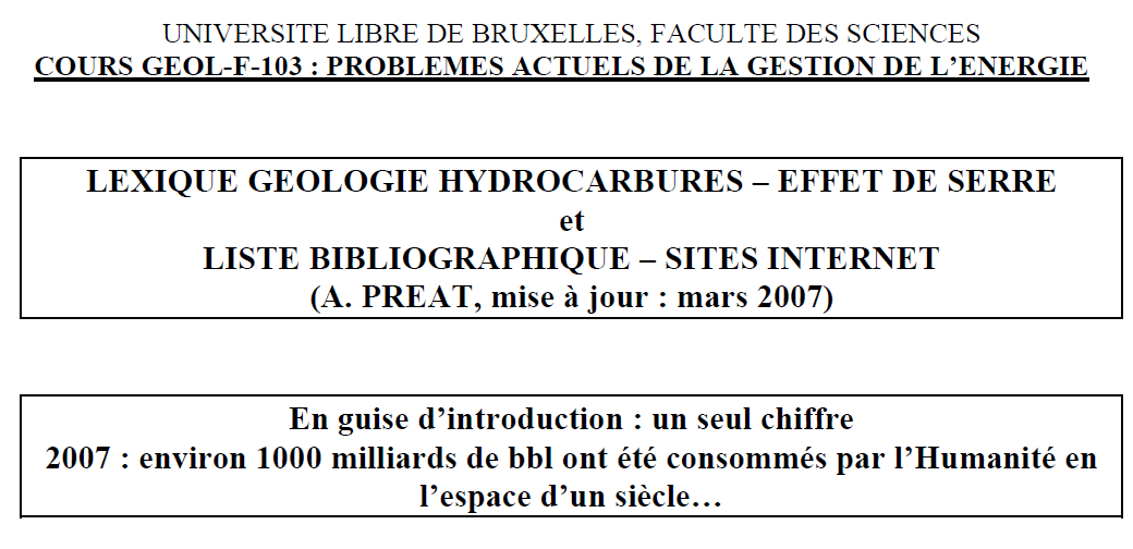 Lexique Géologie Hydrocarbures - Effet de serre