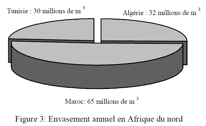 Figure 3: Envasement annuel en Afrique du nord