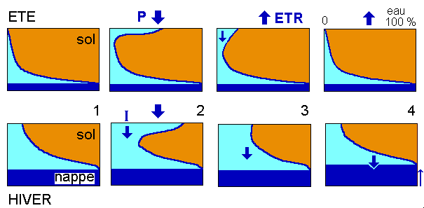 Figure 1: teneur en eau dans le sol et le sous-sol