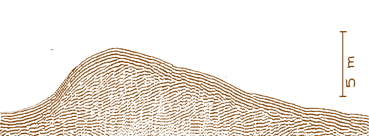 Figure 8:&nbsp;Structure interne d'une vague sableuse (image sismique)