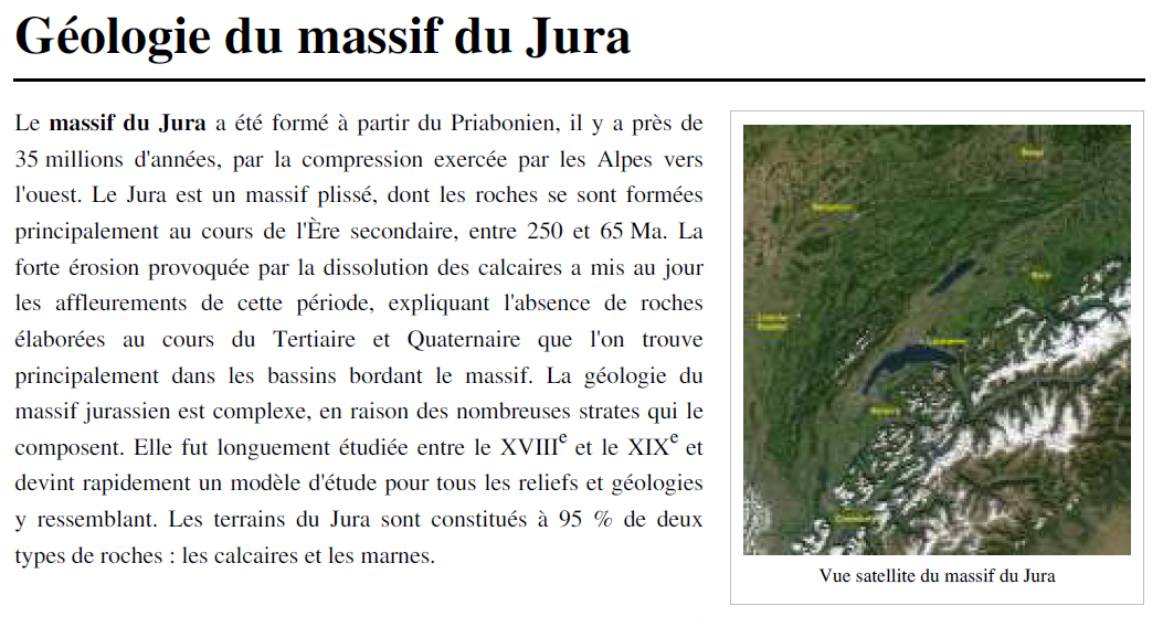Géologie du massif du Jura