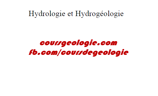Hydrologie et Hydrogéologie