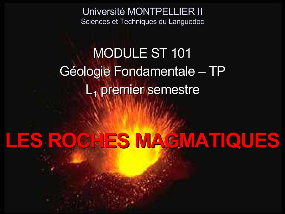 Les roches magmatiques