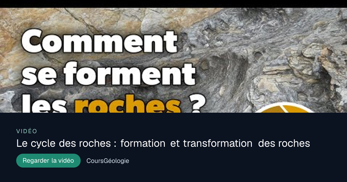 Le cycle des roches : formation et… | CoursGéologie